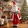 Zingende & Dansende Kerstman, 120 Cm, Staande Geanimeerde Kerstfiguur Met Slinger & Zak, Geactiveerd Door Geluid/aanraking