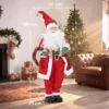 Zingende & Dansende Kerstman, 120 Cm, Staande Geanimeerde Kerstfiguur Met Slinger & Zak, Geactiveerd Door Geluid/aanraking
