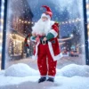 Zingende & Dansende Kerstman, 120 Cm, Staande Geanimeerde Kerstfiguur Met Slinger & Zak, Geactiveerd Door Geluid/aanraking