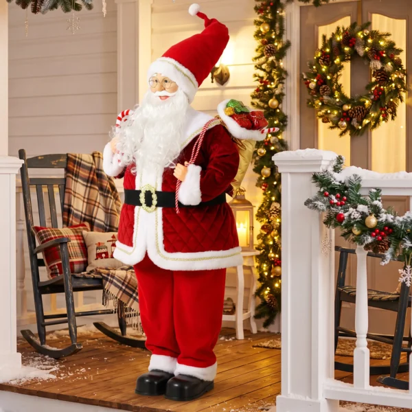 Zingende Kerstman, 120 Cm, Levensgroot, Geanimeerd, Met Draaibaar Hoofd En Beweegbare Armen