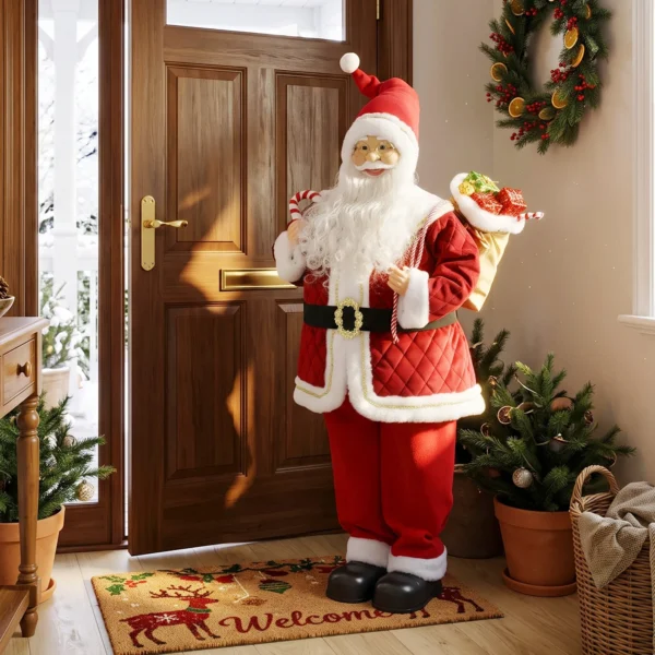 Zingende Kerstman, 120 Cm, Levensgroot, Geanimeerd, Met Draaibaar Hoofd En Beweegbare Armen