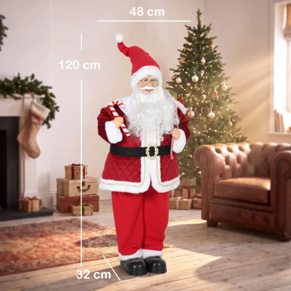 Zingende Kerstman, 120 Cm, Levensgroot, Geanimeerd, Met Draaibaar Hoofd En Beweegbare Armen