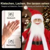 Zingende Ski Kerstman, 66 Cm, Geanimeerde Staande Kerstfiguur Met Ski's, Geschenkzak En Geluids /aanraakactivering
