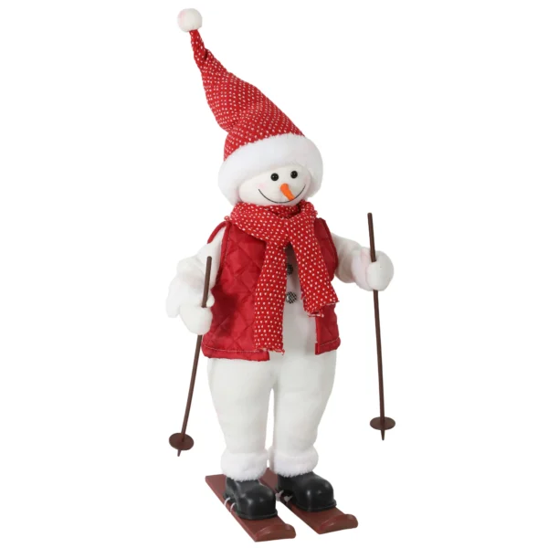 Zingende Skiënde Kerstman, 65 Cm, Geanimeerde Kerstfiguur Met Ski's, Stokken En Geluids /aanraakactivering