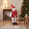 Zingende Skiënde Kerstman, 65 Cm, Geanimeerde Kerstfiguur Met Ski's, Stokken En Geluids /aanraakactivering
